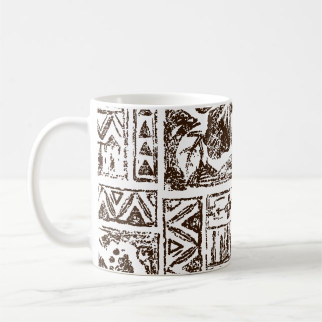 Caneca De Café Padrão de arte tropical tribal do Havaí indígenas (Esquerda)