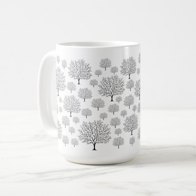 Caneca De Café Padrão de Árvore (Frente Esquerda)
