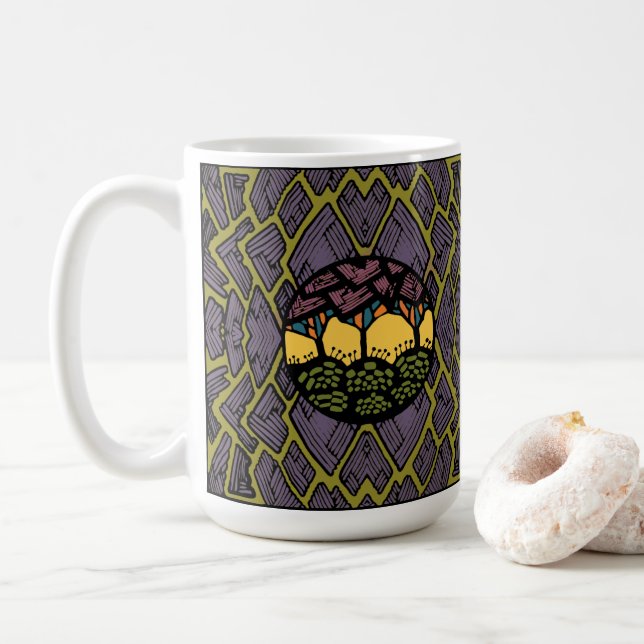 Caneca De Café Padrão de árvore (Com Donut)