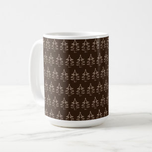 Caneca De Café Padrão de árvore de Natal chocolate escuro