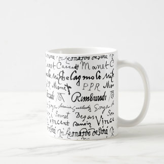 Caneca De Café Padrão de Assinaturas de Artistas Famosos