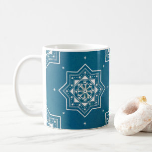 Caneca De Café Padrão de Azulejo Azulejos Azulejos Azuis marroqui