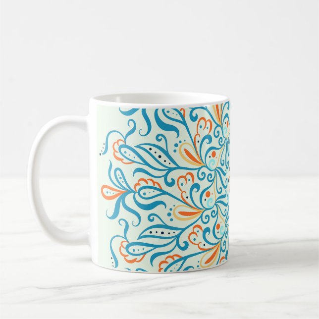 Caneca De Café Padrão de Azulejo cerâmico de abstrato (Esquerda)