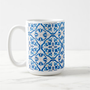 Caneca De Café Padrão de Azulejo do Mediterrâneo Azulejo