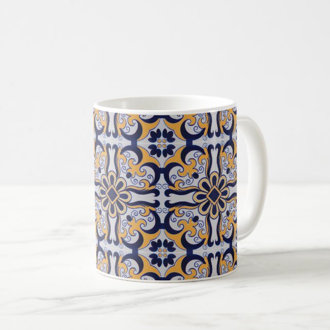 Caneca De Café Padrão de azulejo português (Frente Esquerda)