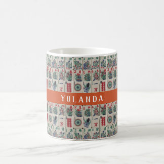 Caneca De Café Padrão de Azulejos Mahjong Personalizado