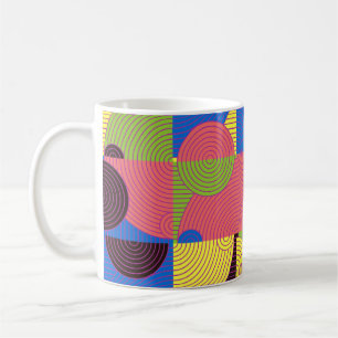 Caneca De Café Padrão de Azulejos Vintage Retro 1960s