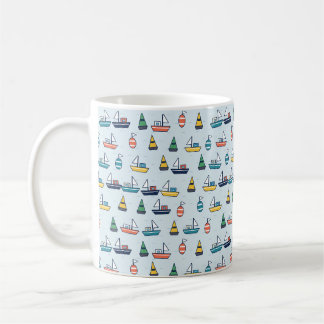 Caneca De Café Padrão de Barcos e Boias do Porto