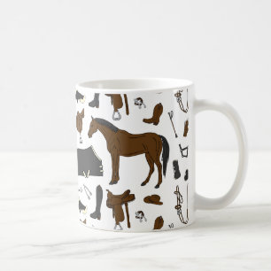 Caneca De Café padrão de beleza dos cavalos, presente para amante