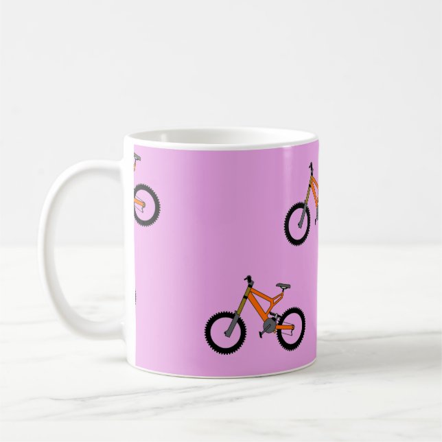Caneca De Café Padrão de bicicletas a rosa (Esquerda)