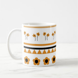 Caneca De Café Padrão de Boho do Triângulo do Flor de Faixa de Bo
