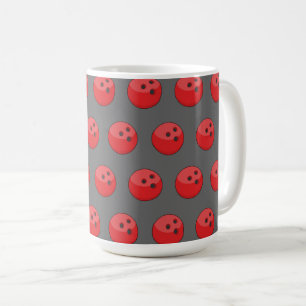 Caneca De Café Padrão de Bola de boliche Vermelha