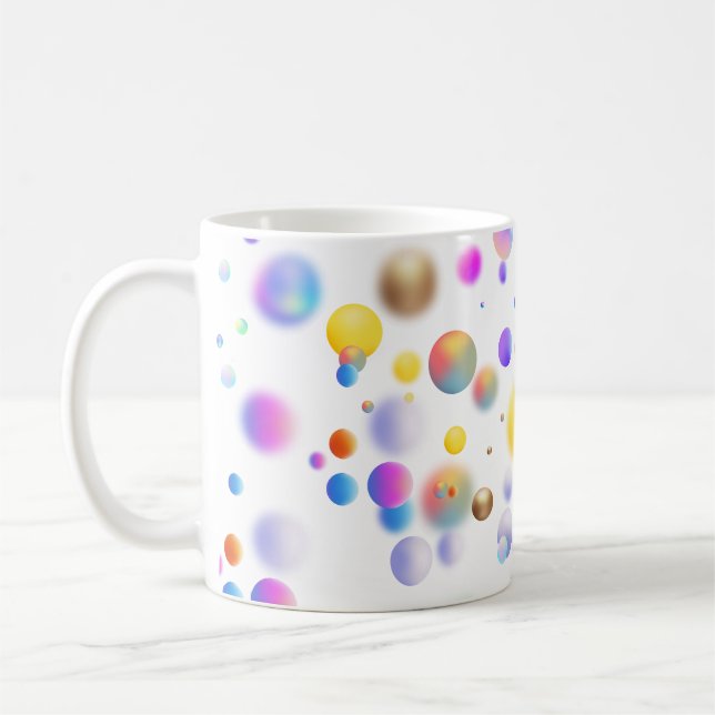 Caneca De Café Padrão de Bolas Flutuantes 3D. Sem BG (Esquerda)