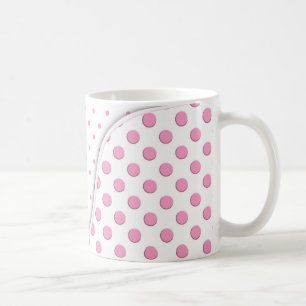 Caneca De Café Padrão de Bolinhas Cor-de-Rosa Doce
