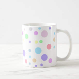 Caneca De Café Padrão de bolinhas pastéis aleatórias
