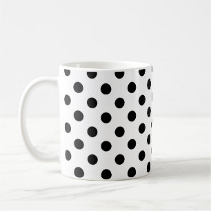 Caneca De Café Padrão de Bolinhas Pretas em Plano de Fundo Branco