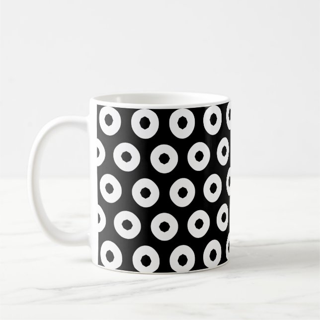 Caneca De Café Padrão de Bolinhas preto/branco (Esquerda)
