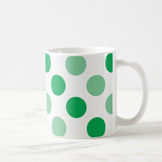 Caneca De Café Padrão de bolinhas verdes (Direita)
