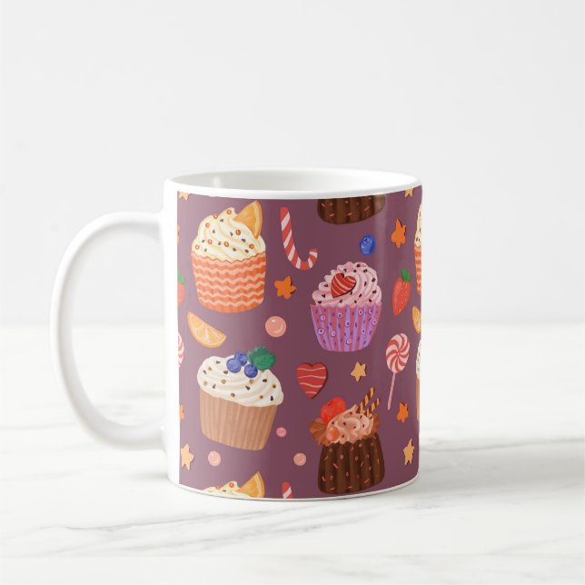 Caneca De Café Padrão de bolinhos bonitos (Esquerda)