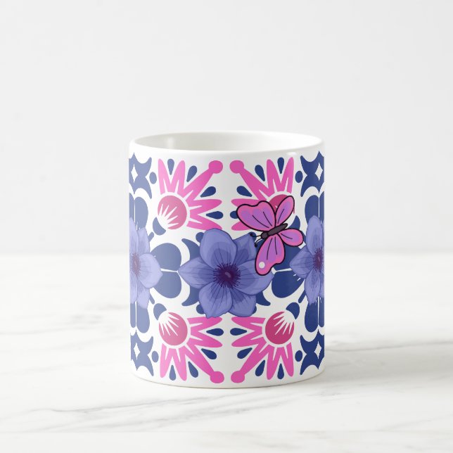 Caneca De Café Padrão de Borboleta de Design Bonito (Centro)