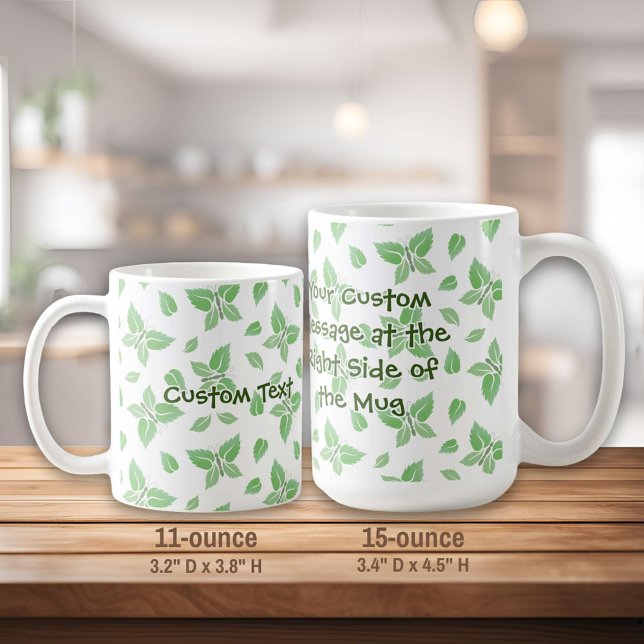 Caneca De Café Padrão de Borboleta de Mint (Criador carregado)