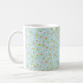 Caneca De Café Padrão de Borboleta e Floral