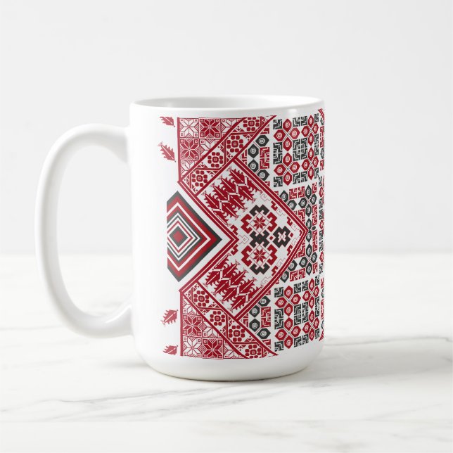 Caneca De Café Padrão de bordados palestino 2 (Esquerda)