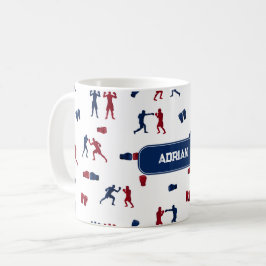 Caneca De Café Padrão de Boxer para Luvas Vermelhas e Azuis