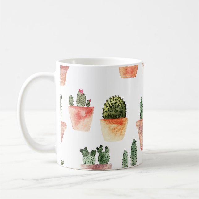 Caneca De Café Padrão de Cactus Propulso Verde (Esquerda)