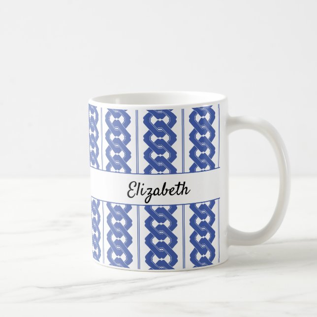 Caneca De Café Padrão de Cadeia Tradicional Asiática com Nome (Direita)