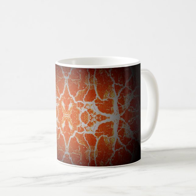 Caneca De Café padrão de caleidoscópio laranja (Frente Esquerda)