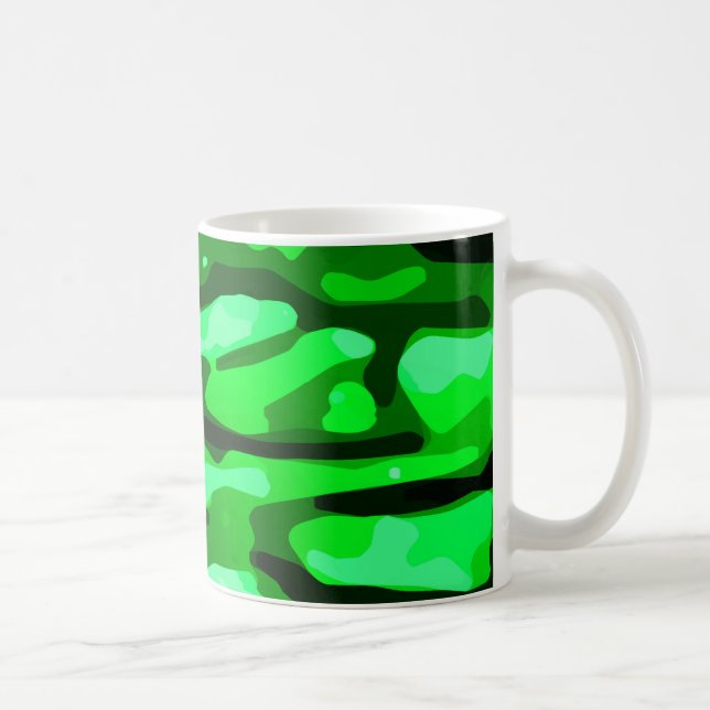 Caneca De Café Padrão de Camo Verde Trendy (Direita)