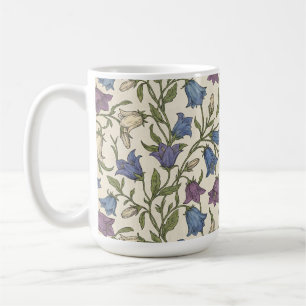 Caneca De Café Padrão de Campainha Azul - Flor Botânica Estética