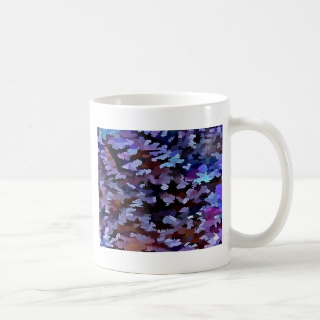 Caneca De Café Padrão de Camuflagem Azul e Lilás (Direita)