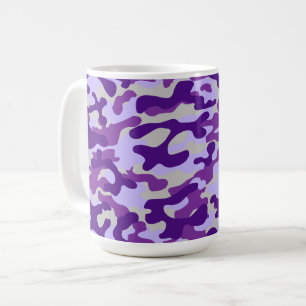 Caneca De Café Padrão de Camuflagem Roxa 