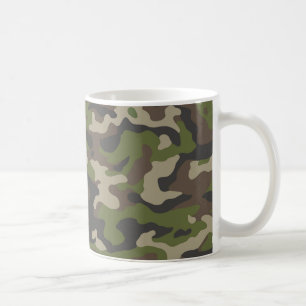 Caneca De Café Padrão de Camuflagem Verde