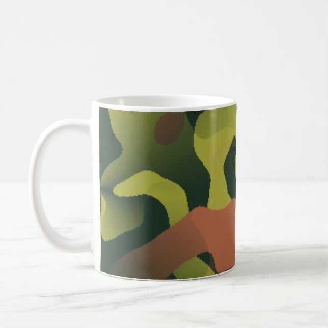 Caneca De Café Padrão de Camuflagem Verde e Castanho (Esquerda)