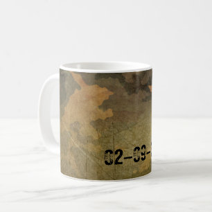 Caneca De Café Padrão de camuflagem verde vintage V2.0