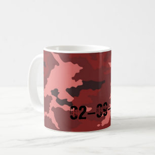 Caneca De Café padrão de camuflagem vermelho