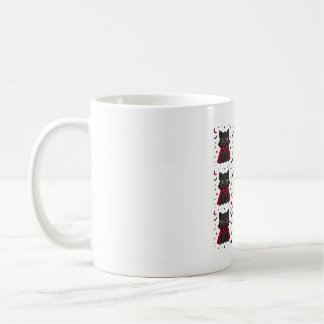 Caneca De Café Padrão de Cape de Vampiro de Gato Preto para Hallo