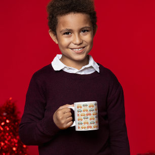 Caneca De Café Padrão de carros multicolorido vintage