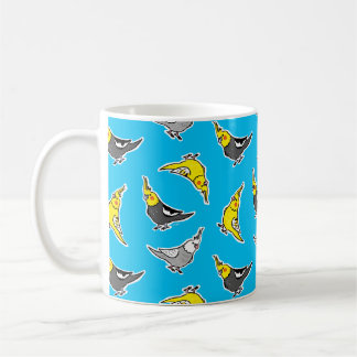 Caneca De Café Padrão de Cartoon Cockatiels