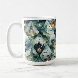 Caneca De Café Padrão de Castelo de Halloween Gótico
