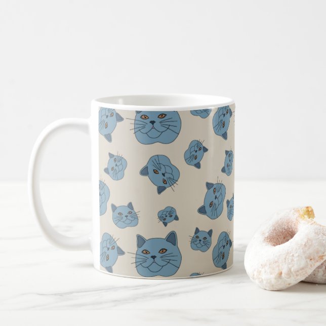 Caneca De Café Padrão de Cat Shorthair Britânico (Com Donut)