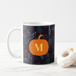 Caneca De Café Padrão de Cavalo de Halloween Automático Monograma