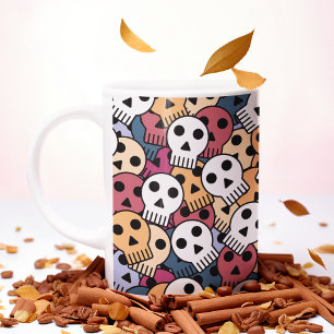 Caneca De Café Padrão de Células Multicolores