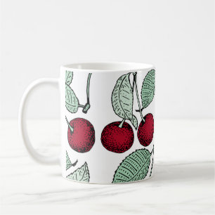 Caneca De Café Padrão de cereja de safena. Fundo, Pat