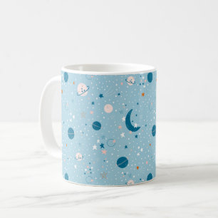 Caneca De Café Padrão de Céu Azul e Espaço