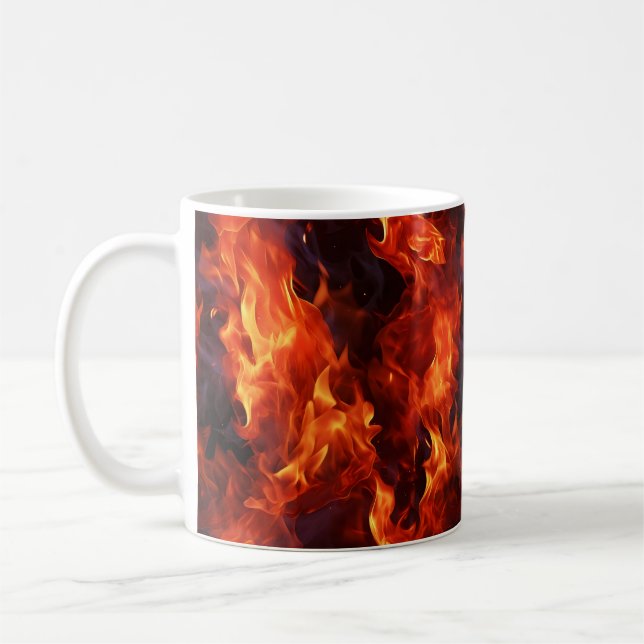 Caneca De Café Padrão de Chama de Fogo (Esquerda)