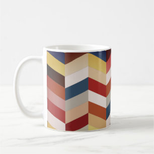 Caneca De Café Padrão de Chevron Colorido Terrestre